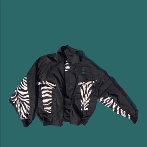Zebra Print Bomber Jacket
